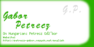 gabor petrecz business card
